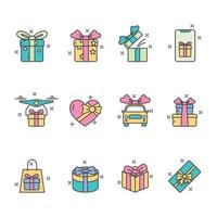 Colorful Gift Icon Collection vector