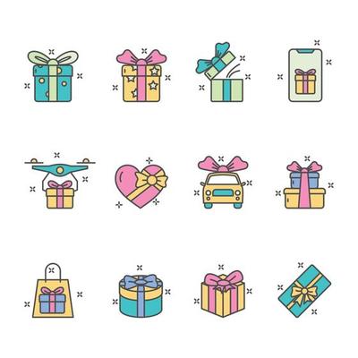 Colorful Gift Icon Collection