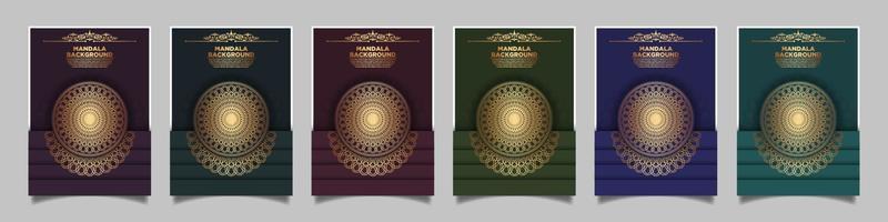 Set of modern vector templates for brochures, magazine covers, advertising catalogs or annual reports. Gold layout in vertical.