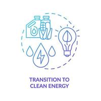 Transition to clean energy concept icon vector