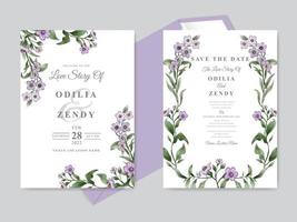 wedding invitation card elegant floral vector