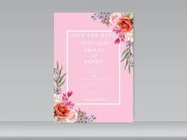 wedding invitation card elegant floral vector