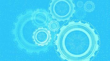 Blue Light Digital Technology Gears Background vector