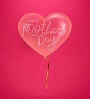 Happy Mothers day vector banner with air balloon