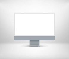 Modern desktop personal computer with blank screen vector