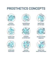 conjunto de iconos de concepto de prótesis vector
