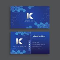 Blue Hexagon Pattern Modern Business Card Template vector