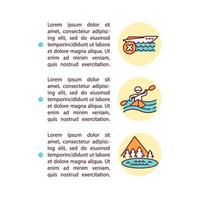 Kayaking instead of speedboat tour concept line icons with text vector