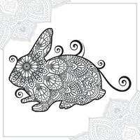 mandala de conejo. elementos decorativos vintage. patrón oriental, ilustración vectorial. vector