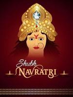 Happy navratri celebration vector illustration of goddess durga on creative background