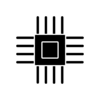 Electronic micro parts black glyph icon vector