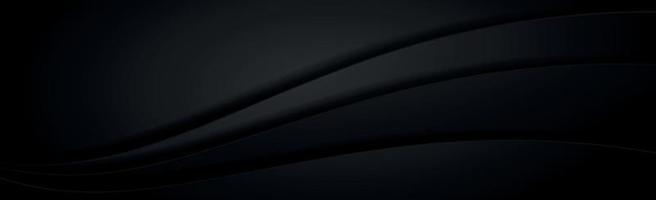 Abstract dark black textured panoramic background - Vector