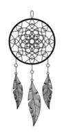 ISOLATED IMAGE OF A DREAM CATCHER ON A WHITE BACKGROUND vector