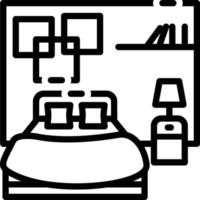 icono de línea para dormitorio vector