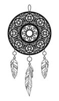 ISOLATED IMAGE OF A DREAM CATCHER ON A WHITE BACKGROUND