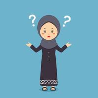 Confused Muslim with Question Mark vector