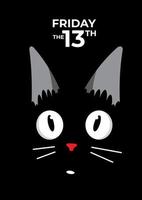 Black cat and Friday the 13th vector