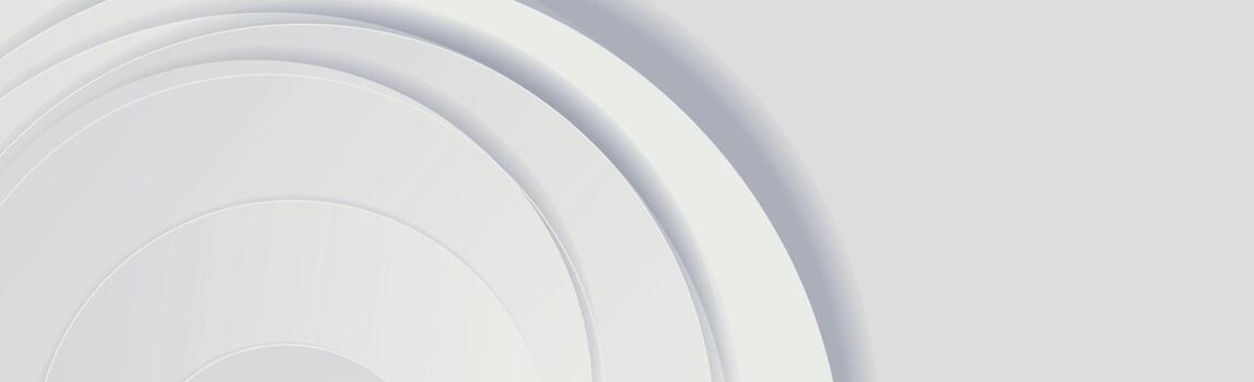 White vector panoramic background with circles and shadow lines