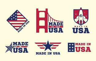 hecho en insignias de estados unidos vector