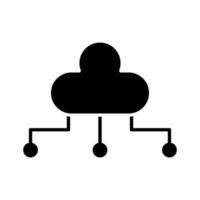 icono de distribución de datos en la nube vector