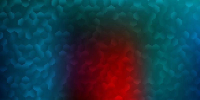 Light blue, red vector template in a hexagonal style.