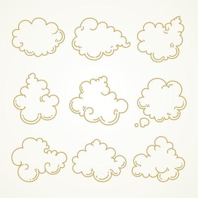 Cloud set Sketch hand drawn