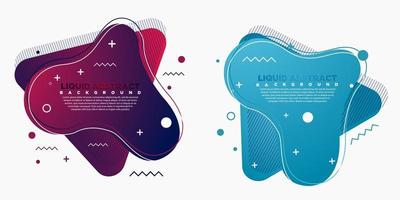 Set of abstract modern graphic elements. Shapes and lines and dynamic colored gradations. Gradient abstract banner with flowing fluid shapes. Templates for logo design or presentations. vector