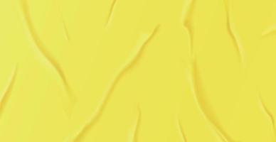 Textura de fondo amarillo arrugado realista, pliegues - vector