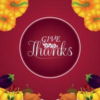 Creative background with vector illustration of happy thanksgiving celebration greeting card