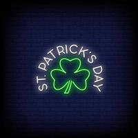 St. Patrick's Day Neon Signs Style Text Vector