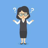 Confused Businesswoman with Question Mark vector