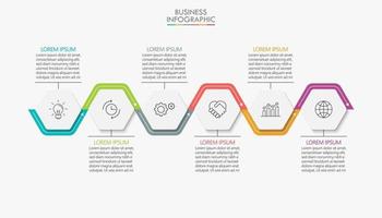 Modern Infographic Connection Template With 6 Options vector