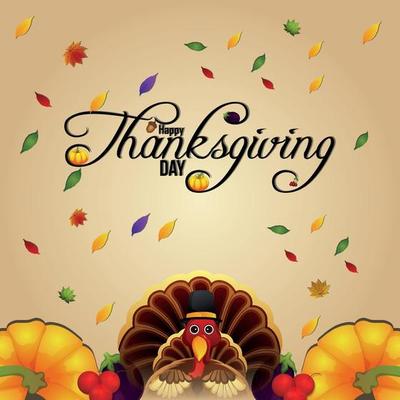 Thanksgiving day invitation background with creative pumpkin