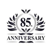 85th Anniversary celebration, luxurious 85 years Anniversary logo design. vector