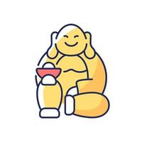Laughing Buddha RGB color icon vector
