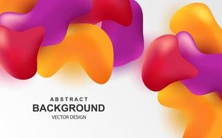 Colorful abstract background with multicolored 3d objects shiny red orange and purple realistic elements vector