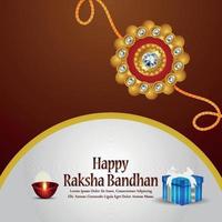 Happy raksha bandhan celebration greeting card with creative illustration of rakhi vector