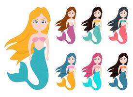 Mermaid vector design illustration isolated on white background