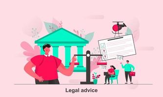 Legal advice web concept design in flat style vector illustration