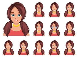 Woman face expression vector design illustration isolated on white background