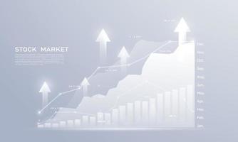 mercado de valores, gráfico económico con diagramas, conceptos e informes comerciales y financieros, fondo del concepto de comunicación de tecnología abstracta vector