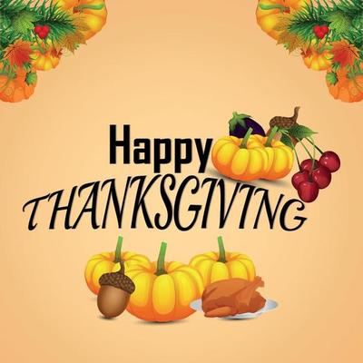 Happy thanksgiving celebration background with creative pumpkin and autumn leaf