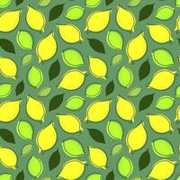 SEAMLESS MINT BACKGROUND WITH LEMON FRUIT AND LEAVES vector