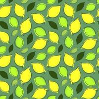 SEAMLESS MINT BACKGROUND WITH LEMON FRUIT AND LEAVES vector