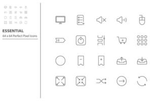 set of essential thin line icons vector