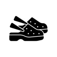 Medical shoes black glyph icon vector
