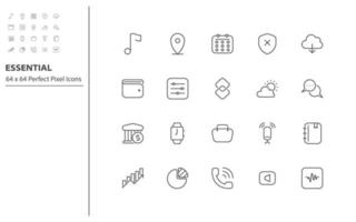 set of essential thin line icons vector