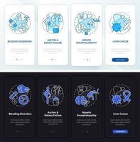 Liver failure result onboarding mobile app page screen with concepts vector