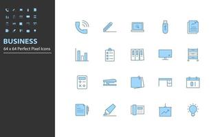 set of office thin line icons vector