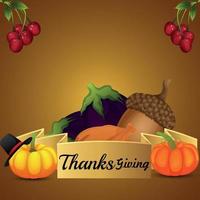 Creative vector illustration of thanksgiving day  greeting card on creative background